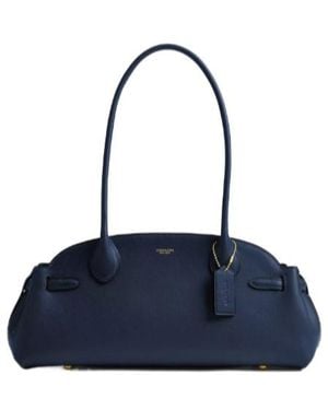 COACH Empire 34 Logo Printed Shoulder Bag - Blue