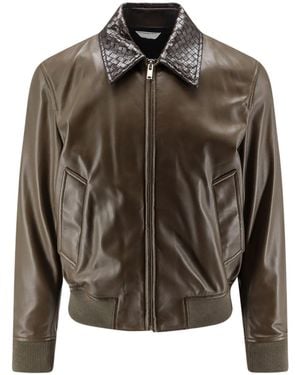 Bottega Veneta Shiny Leather Blouson - Brown
