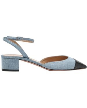 Aquazzura Two-Toned Square Toe Pumps - Blue