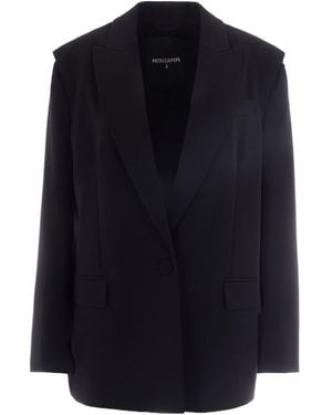 Patrizia Pepe Oversized Crepe Blazer - Blue