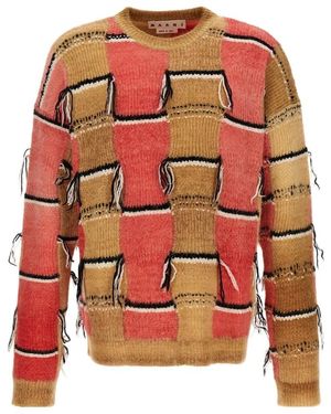 Marni Roundneck Fringed - Red