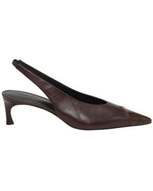 ROTATE BIRGER CHRISTENSEN Slingback Leather Court Shoes - Brown