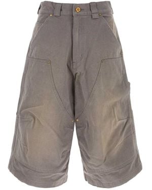 Willy Chavarria Stockton Double Knee Bermuda Shorts - Grey