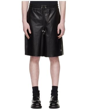 Amiri Ma Extra Large Drawstring Leather Shorts - Black