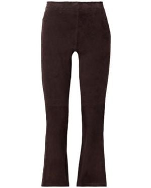 Stouls Suede Flare Trousers - Purple