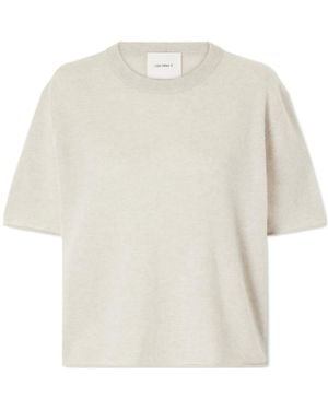 Lisa Yang Casual Cropped Knit Top - White