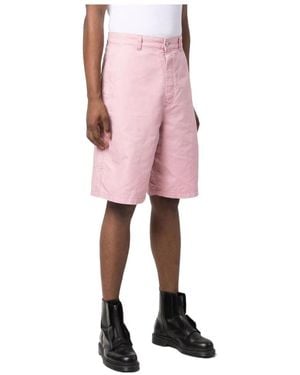 Ami Paris Wide-Leg Cotton Shorts - Pink