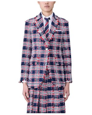 Thom Browne Sportcoat Tweed Blazer - Purple