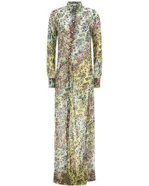 Dries Van Noten Dalima Floral Shirt Dress - Metallic