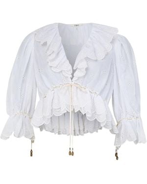 Chloé V-Neck Top - White