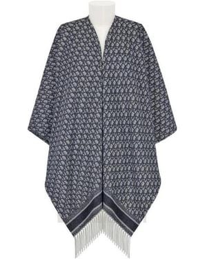 Dior Oblique Poncho - Blue