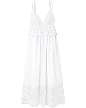 Stella McCartney Brodarie Anglaise Strapped Maxi Dress - White