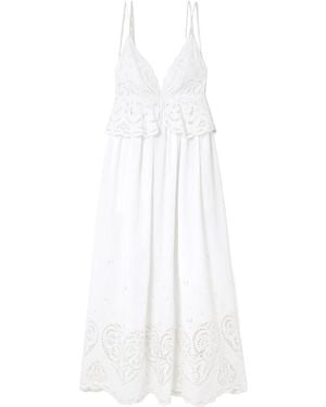Stella McCartney Brodarie Anglaise Strapped Maxi Dress - White