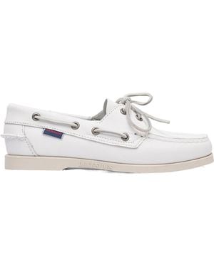 Sebago Lace-Up Flats - White