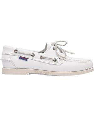 Sebago Lace-Up Flats - White