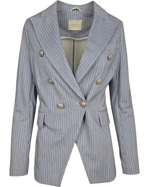 Circolo 1901 Double-Breasted Suit Jacket - Blue