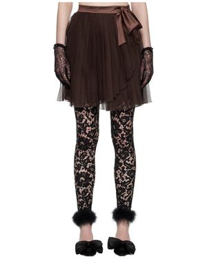 Valentino Pleated Midi Skirt - Brown