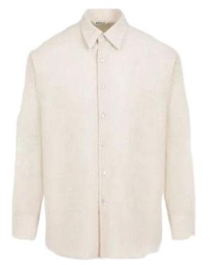 AURALEE Airy Viyella Wool Shirt - White