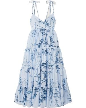 Erdem Cotton Floral Dress - Blue