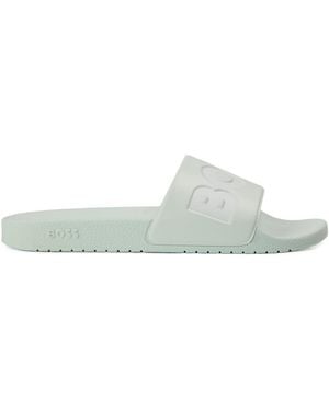 BOSS Aryeh Sliders, Comfy Footbed Sandals - White