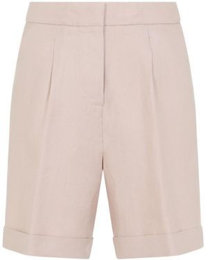Peserico Pleat-Detail Shorts - Natural