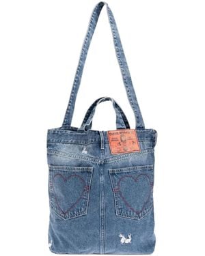 Carne Bollente Heart Patch Tote Bag - Blue