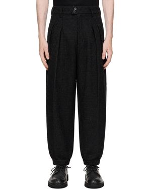 Entire studios Blended Tweed Casual Pants - Black