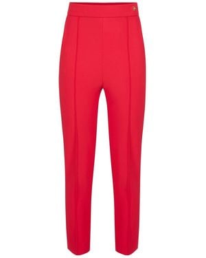 Elisabetta Franchi Technical Fabric Trousers - Red