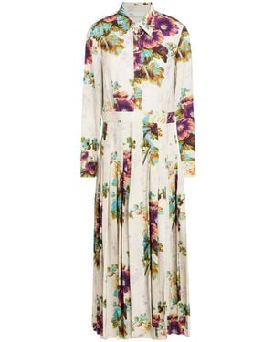 Tory Burch Floral Pattern Dress - Metallic