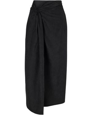 Rohe Crinkled-Satin Midi Skirt - Black