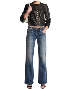 R13 Long-Sleeve Leather Jacket - Blue