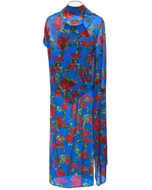 Magda Butrym Asymmetric Drape Gown - Blue