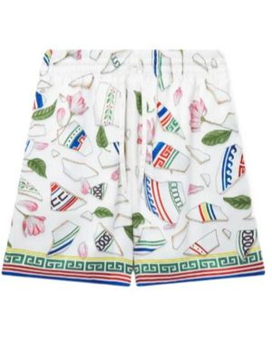 CASABLANCA Graphic Printed Drawstring Bermuda Shorts - Green