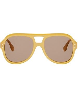 Fendi Eyewear Aviator Frame Sunglasses - Pink