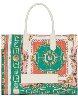 Balmain Printed B-Army Medium Tote Bag - Green