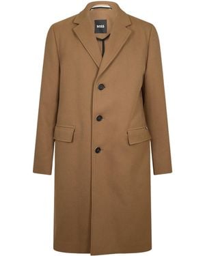 BOSS Mid-Length Coat - Brown
