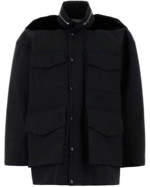 Sacai Pocket-Detailed Velvet Panel Jacket - Black