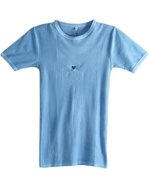 Baserange Heart-Detail T-Shirt - Blue
