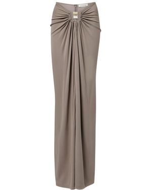 Christopher Esber Bezel Quartz Gathered Jersey Maxi Skirt - Brown