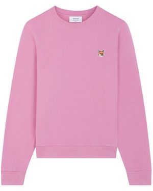 Maison Kitsuné Maison Kitsuné Fox Head Patch Crewneck Sweatshirt - Pink
