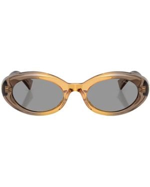 Miu Miu Oval-Frame Sunglasses - White