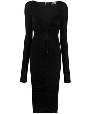Versace Jeans Couture Couture Cut-Out Long-Sleeved Midi Dress - Black