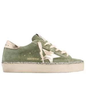 Golden Goose Hi Star Waxed Suede Trainers - Green