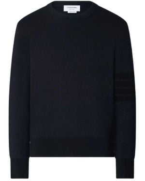 Thom Browne 4-Bar Ottoman-Stitch Sweatshirt - Blue
