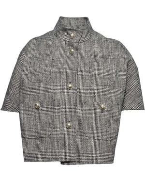 Max Mara Button-Up Short-Sleeve Shirt - Grey