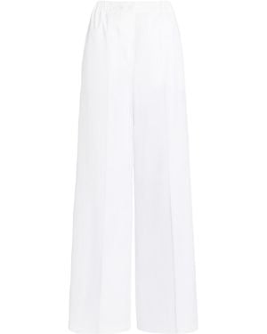 Patou Elastic-Waist Wide-Leg Pants - White