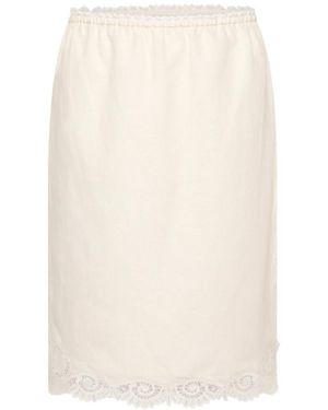 Posse Solid Colour Midi Skirt - White