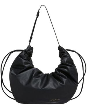 Marni Scrunchie Medium Hobo Bag - Black