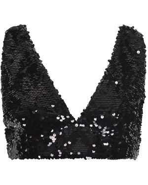 Philosophy Di Lorenzo Serafini Sequinned Cropped Top - Black