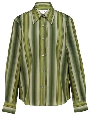 Marni Striped Long-Sleeved Shirt - Green